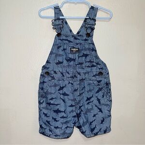 OshKosh B'gosh Denim Shark Pattern Overalls